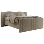 Łóżko kontynentalne, elektrycznie sterowane z pilota - FORTINA 160x200 - H3 - ciemnobeżowy, struktura