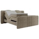 Łóżko kontynentalne, elektrycznie sterowane z pilota - FORTINA 140x200 - H3 - ciemnobeżowy, struktura