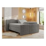 Łóżko kontynentalne, elektrycznie sterowane z pilota - FORTINA 200x200 - H4 - szary, struktura