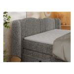 Łóżko kontynentalne, elektrycznie sterowane z pilota - FORTINA 180x200 - H4 - szary, struktura