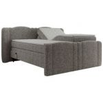 Łóżko kontynentalne, elektrycznie sterowane z pilota - FORTINA 200x200 - H3 - szary, struktura