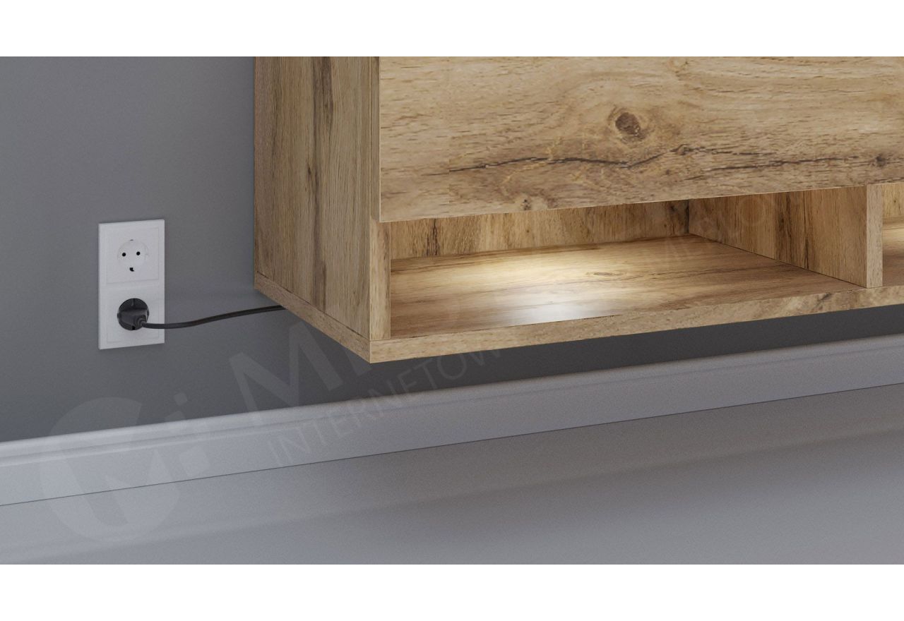 Szafka RTV pod telewizor 120 cm - LOWBOARD PILAR w kolorze BETON