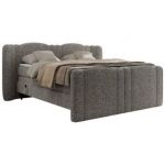 Łóżko kontynentalne, elektrycznie sterowane z pilota - FORTINA 140x200 - H3 - szary, struktura