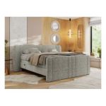 Łóżko kontynentalne, elektrycznie sterowane z pilota - FORTINA 180x200 - H4 - beżowy, struktura