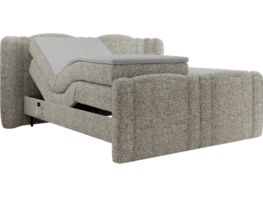 Łóżko kontynentalne, elektrycznie sterowane z pilota - FORTINA 160x200 - H4 - beżowy, struktura