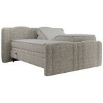 Łóżko kontynentalne, elektrycznie sterowane z pilota - FORTINA 140x200 - H4 - beżowy, struktura