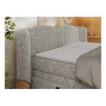 Łóżko kontynentalne, elektrycznie sterowane z pilota - FORTINA 160x200 - H3 - beżowy, struktura