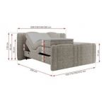 Łóżko kontynentalne, elektrycznie sterowane z pilota - FORTINA 140x200 - H3 - beżowy, struktura