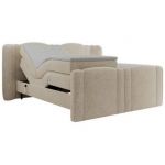 Łóżko kontynentalne, elektrycznie sterowane z pilota - FORTINA 200x200 - H4 - kremowy, struktura