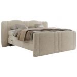 Łóżko kontynentalne, elektrycznie sterowane z pilota - FORTINA 180x200 - H4 - kremowy, struktura