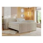 Łóżko kontynentalne, elektrycznie sterowane z pilota - FORTINA 160x200 - H4 - kremowy, struktura