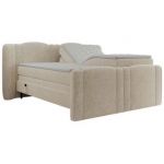 Łóżko kontynentalne, elektrycznie sterowane z pilota - FORTINA 140x200 - H4 - kremowy, struktura