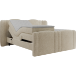 Łóżko kontynentalne, elektrycznie sterowane z pilota - FORTINA 160x200 - H3 - kremowy, struktura