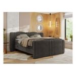 Łóżko kontynentalne, elektrycznie sterowane z pilota - FORTINA 160x200 - H3 - ciemnoszary, welwet