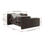 Łóżko kontynentalne, elektrycznie sterowane z pilota - FORTINA 160x200 - H3 - ciemnoszary, welwet