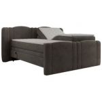 Łóżko kontynentalne, elektrycznie sterowane z pilota - FORTINA 140x200 - H3 - ciemnoszary, welwet