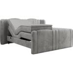 Łóżko kontynentalne, elektrycznie sterowane z pilota - FORTINA 180x200 - H4 - jasnoszary, welwet