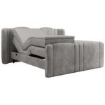 Łóżko kontynentalne, elektrycznie sterowane z pilota - FORTINA 180x200 - H4 - jasnoszary, welwet