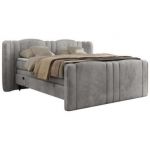 Łóżko kontynentalne, elektrycznie sterowane z pilota - FORTINA 140x200 - H4 - jasnoszary, welwet