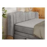 Łóżko kontynentalne, elektrycznie sterowane z pilota - FORTINA 180x200 - H3 - jasnoszary, welwet