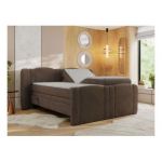 Łóżko kontynentalne, elektrycznie sterowane z pilota - FORTINA 180x200 - H4 - brązowy, welwet