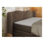 Łóżko kontynentalne, elektrycznie sterowane z pilota - FORTINA 160x200 - H4 - brązowy, welwet