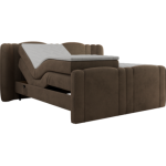 Łóżko kontynentalne, elektrycznie sterowane z pilota - FORTINA 140x200 - H4 - brązowy, welwet