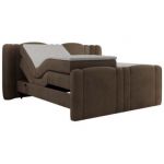 Łóżko kontynentalne, elektrycznie sterowane z pilota - FORTINA 140x200 - H4 - brązowy, welwet