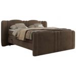 Łóżko kontynentalne, elektrycznie sterowane z pilota - FORTINA 200x200 - H3 - brązowy, welwet