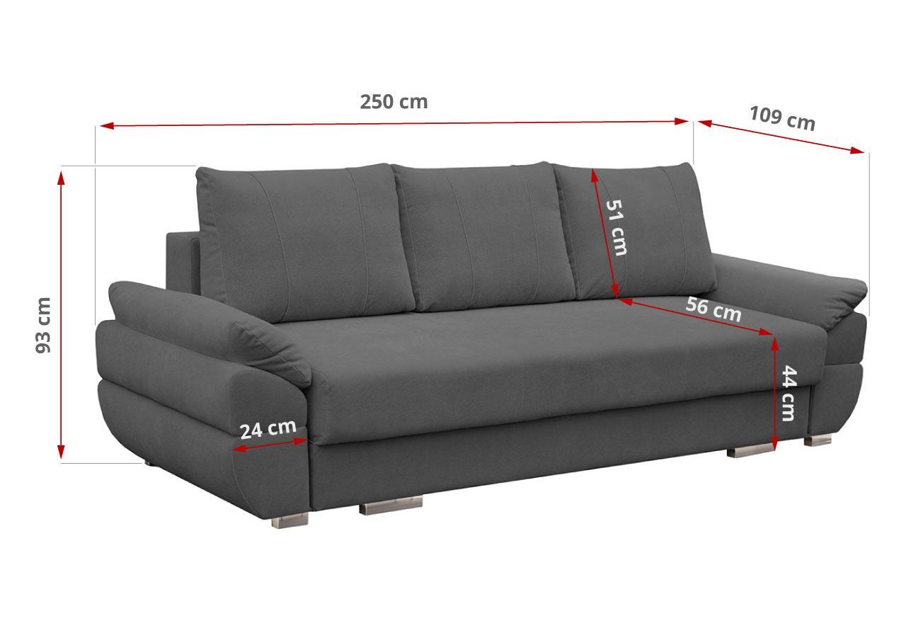 Sofa z funkcją spania i pojemnikiem na pościel w nowoczesnym stylu - BELEN  / Penta 17 - sklep MKS Meble