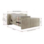 Łóżko kontynentalne, elektrycznie sterowane z pilota - FORTINA 160x200 - H4 - beżowy, welwet