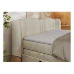 Łóżko kontynentalne, elektrycznie sterowane z pilota - FORTINA 160x200 - H4 - beżowy, welwet