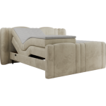 Łóżko kontynentalne, elektrycznie sterowane z pilota - FORTINA 200x200 - H3 - beżowy, welwet