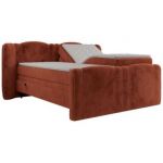 Łóżko kontynentalne, elektrycznie sterowane z pilota - FORTINA 200x200 - H4 - pomarańczowy, plusz