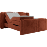 Łóżko kontynentalne, elektrycznie sterowane z pilota - FORTINA 140x200 - H4 - pomarańczowy, plusz