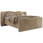 Łóżko kontynentalne, elektrycznie sterowane z pilota - FORTINA 200x200 - H4 - beżowy, plusz