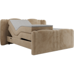 Łóżko kontynentalne, elektrycznie sterowane z pilota - FORTINA 140x200 - H4 - beżowy, plusz