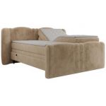 Łóżko kontynentalne, elektrycznie sterowane z pilota - FORTINA 140x200 - H4 - beżowy, plusz