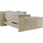 Łóżko kontynentalne, elektrycznie sterowane z pilota - FORTINA 180x200 - H4 - kremowy, plusz