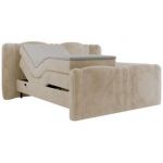 Łóżko kontynentalne, elektrycznie sterowane z pilota - FORTINA 180x200 - H4 - kremowy, plusz