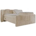 Łóżko kontynentalne, elektrycznie sterowane z pilota - FORTINA 140x200 - H4 - kremowy, plusz