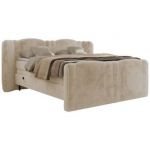 Łóżko kontynentalne, elektrycznie sterowane z pilota - FORTINA 140x200 - H3 - kremowy, plusz