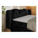 Łóżko kontynentalne, elektrycznie sterowane z pilota - FORTINA 200x200 - H4 - czarny, plusz