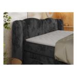 Łóżko kontynentalne, elektrycznie sterowane z pilota - FORTINA 180x200 - H4 - ciemnoszary, plusz