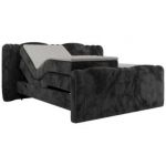 Łóżko kontynentalne, elektrycznie sterowane z pilota - FORTINA 160x200 - H3 - ciemnoszary, plusz