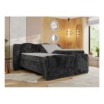 Łóżko kontynentalne, elektrycznie sterowane z pilota - FORTINA 140x200 - H3 - ciemnoszary, plusz