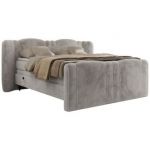 Łóżko kontynentalne, elektrycznie sterowane z pilota - FORTINA 180x200 - H4 - jasnoszary, plusz