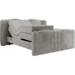 Łóżko kontynentalne, elektrycznie sterowane z pilota - FORTINA 160x200 - H4 - jasnoszary, plusz