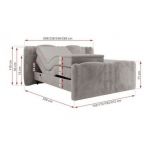 Łóżko kontynentalne, elektrycznie sterowane z pilota - FORTINA 160x200 - H4 - jasnoszary, plusz