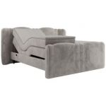 Łóżko kontynentalne, elektrycznie sterowane z pilota - FORTINA 160x200 - H4 - jasnoszary, plusz